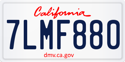 CA license plate 7LMF880