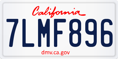 CA license plate 7LMF896