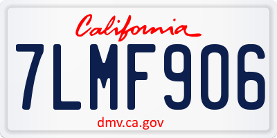 CA license plate 7LMF906