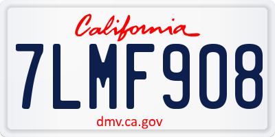CA license plate 7LMF908