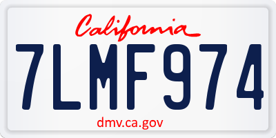 CA license plate 7LMF974