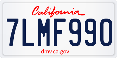 CA license plate 7LMF990