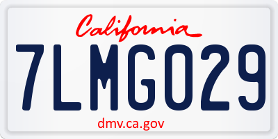 CA license plate 7LMG029