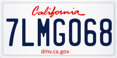 CA license plate 7LMG068