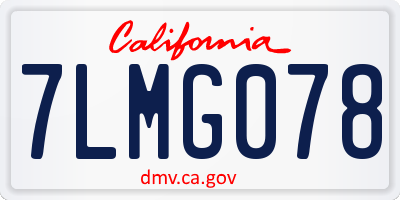 CA license plate 7LMG078