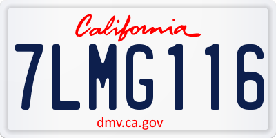 CA license plate 7LMG116