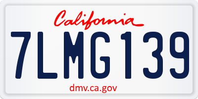 CA license plate 7LMG139