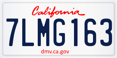 CA license plate 7LMG163