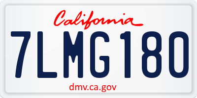 CA license plate 7LMG180