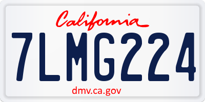 CA license plate 7LMG224