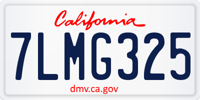 CA license plate 7LMG325