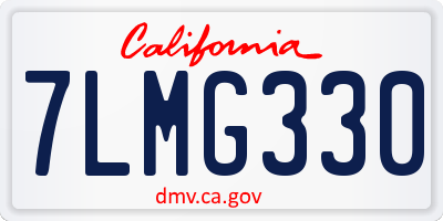 CA license plate 7LMG330