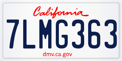 CA license plate 7LMG363