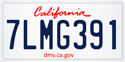 CA license plate 7LMG391