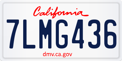 CA license plate 7LMG436