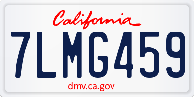 CA license plate 7LMG459