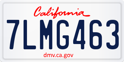 CA license plate 7LMG463