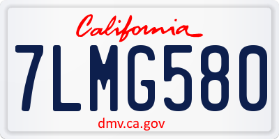 CA license plate 7LMG580