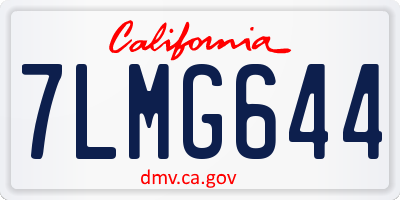 CA license plate 7LMG644
