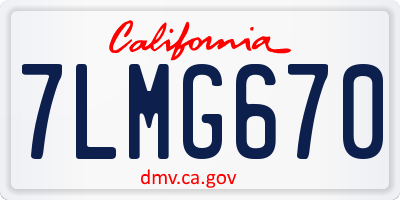 CA license plate 7LMG670