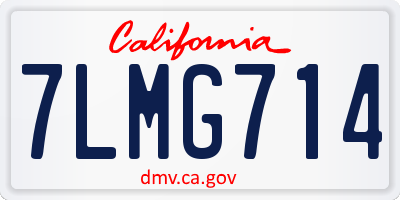 CA license plate 7LMG714