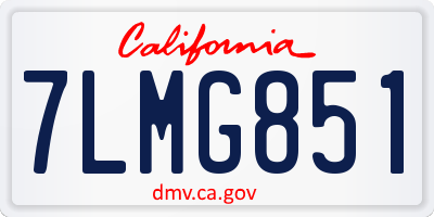 CA license plate 7LMG851