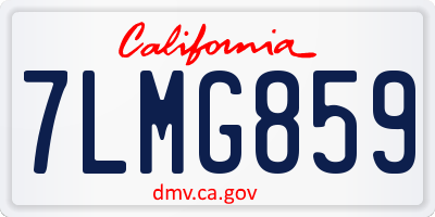 CA license plate 7LMG859