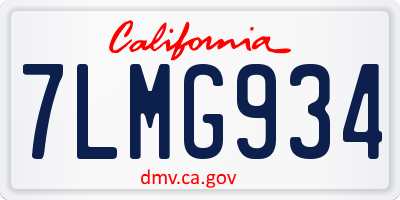 CA license plate 7LMG934
