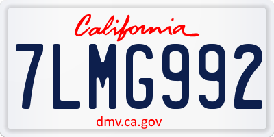 CA license plate 7LMG992