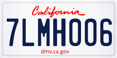 CA license plate 7LMH006