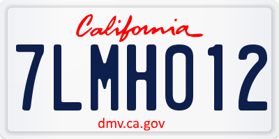 CA license plate 7LMH012