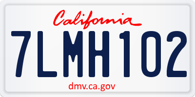 CA license plate 7LMH102