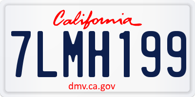 CA license plate 7LMH199