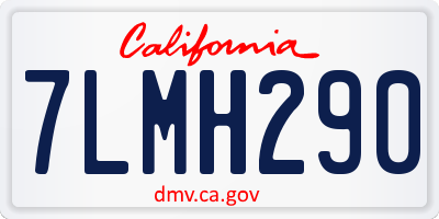 CA license plate 7LMH290