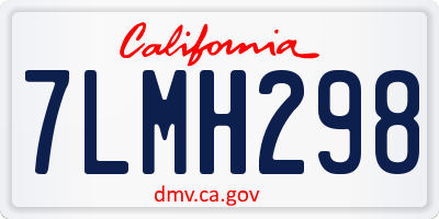 CA license plate 7LMH298