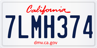 CA license plate 7LMH374