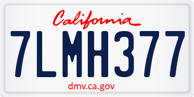 CA license plate 7LMH377