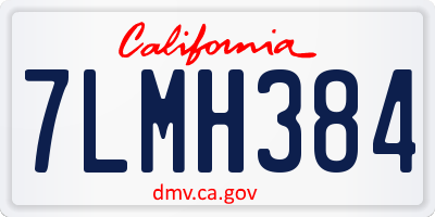 CA license plate 7LMH384
