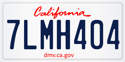 CA license plate 7LMH404