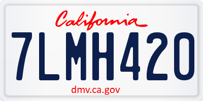 CA license plate 7LMH420