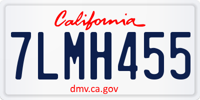 CA license plate 7LMH455
