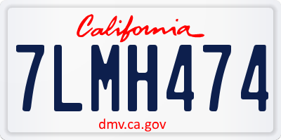 CA license plate 7LMH474