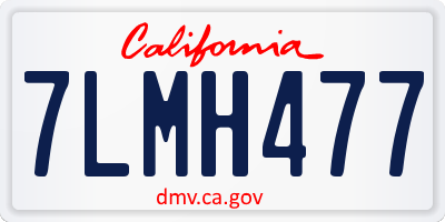 CA license plate 7LMH477