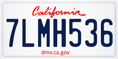 CA license plate 7LMH536