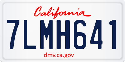 CA license plate 7LMH641