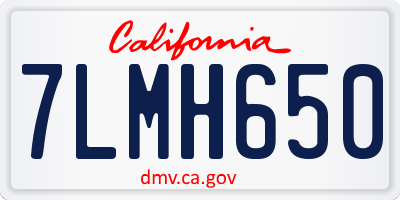 CA license plate 7LMH650