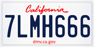 CA license plate 7LMH666