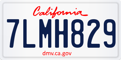 CA license plate 7LMH829