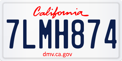 CA license plate 7LMH874
