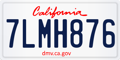 CA license plate 7LMH876